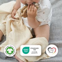 Livella Muslin Squares 100 % Organic Cotton - pink, cream, mint, grey