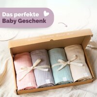 Livella Muslin Squares 100 % Organic Cotton - pink, cream, mint, grey