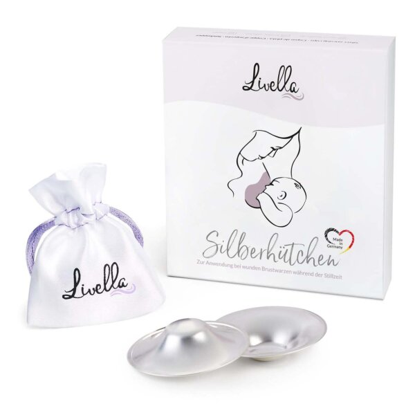 Livella Silver Nursing Cups Made of 999 Fine Silver (1 pair)