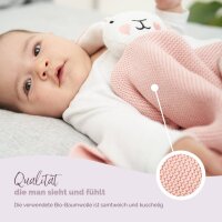 Livella Kuscheltuch Hase mit Söckchen (rosa) aus Bio-Baumwolle